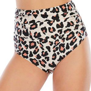 NWOT high waisted tummy control ruched bikini swim models (medium)